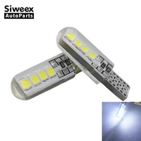 2pcslots w5w t10 car led silicone shell lights 8 3030 map trunk lamp 168 194 smd side wedge parking white bulb 12v