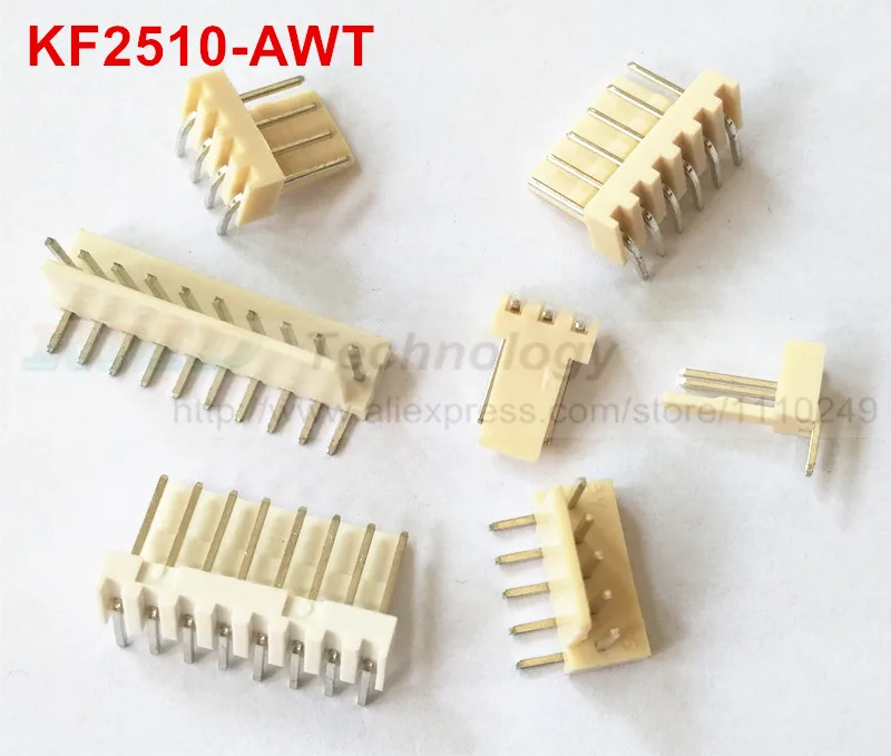 50 шт./лот KF2510 AWT мужской разъем прямоугольный штыревой 2 54 мм 3 4 5 6 7 8 9 10pin бесплатная