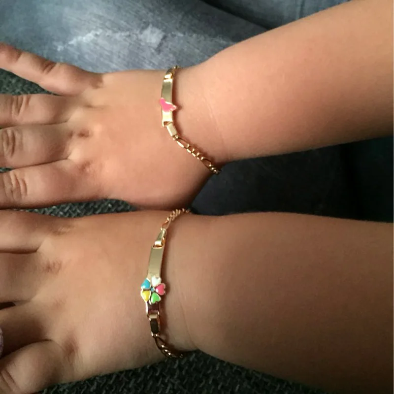 

Heart Baby Bracelets Kids Jewelry Children Gold Bracelet Bebe Pulseiras Bracciali Bambini Pulcera Baby Armband Adjustable B0929