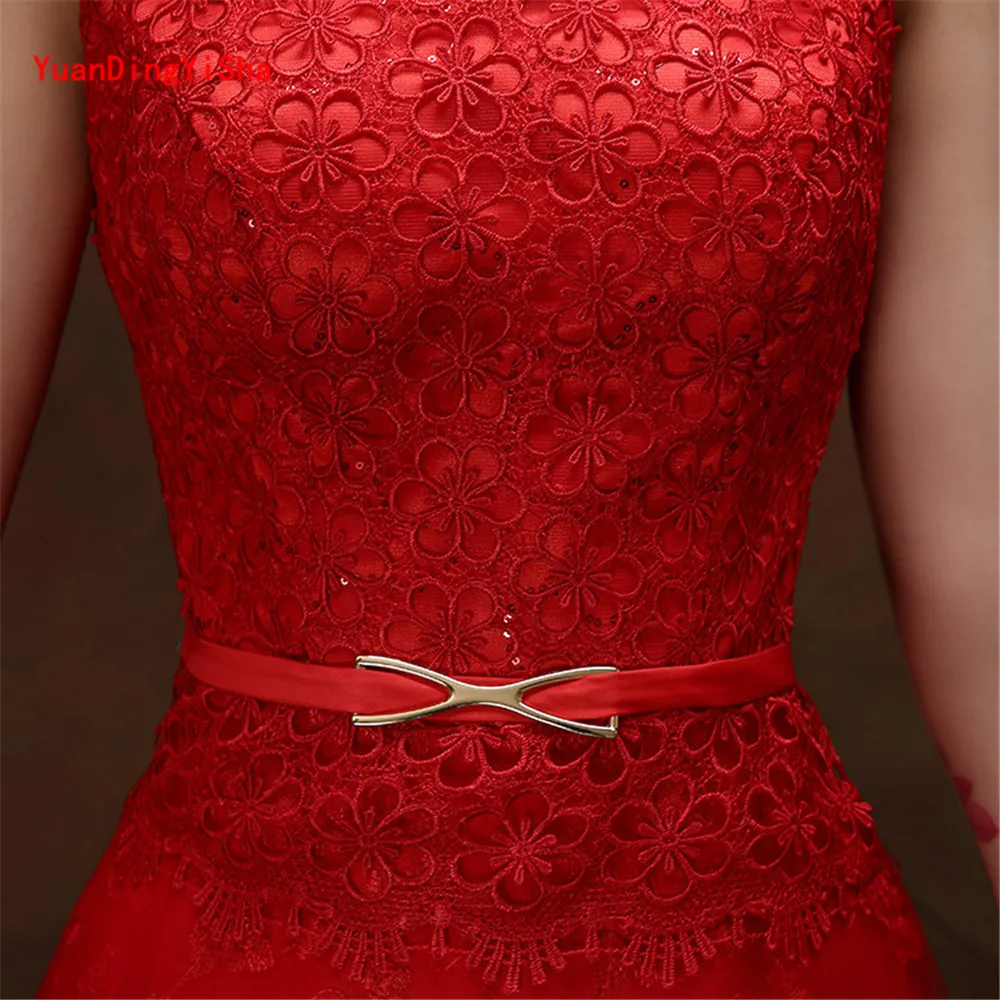 Real Photos Lace A-Line Evening Dress robe de soiree 2017 New V-Neck Sashes Appliques Elegant Formal Party Prom Dresses | Свадьбы и