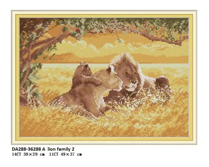 Cross Stitch DA288 Лев Famil узоры Аида холст вышивка крестиком DIY ручной работы печатных начинающих вышивка наборы Рукоделие домашний декор - Цвет: Cross Stitch DA288