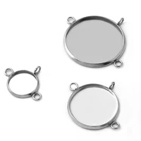 no fade 10pcs fit 12mm 20mm 25mm stainless steel simple style cabochon base cameo setting charms pendant tray making jewelry