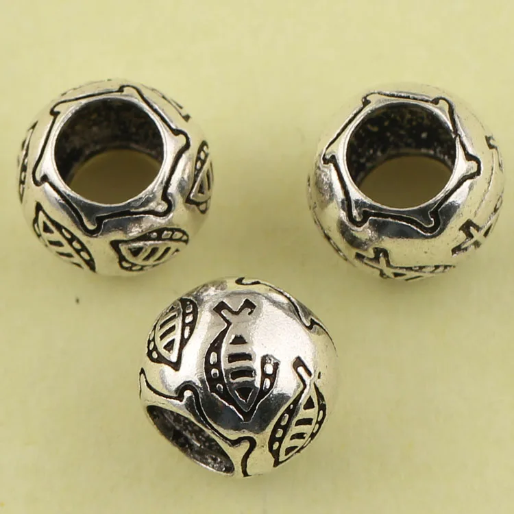 

100% 925 Silver Jewelry Beads Sterling Good Luck Fish Symbol Beads Large Hole Jewelry Beads