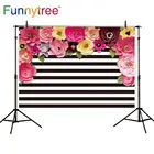 Фон для фотосъемки Funnytree черные белые полосы бумажный цветок принцесса фон для фотосъемки фотобудка для фотосессии prop