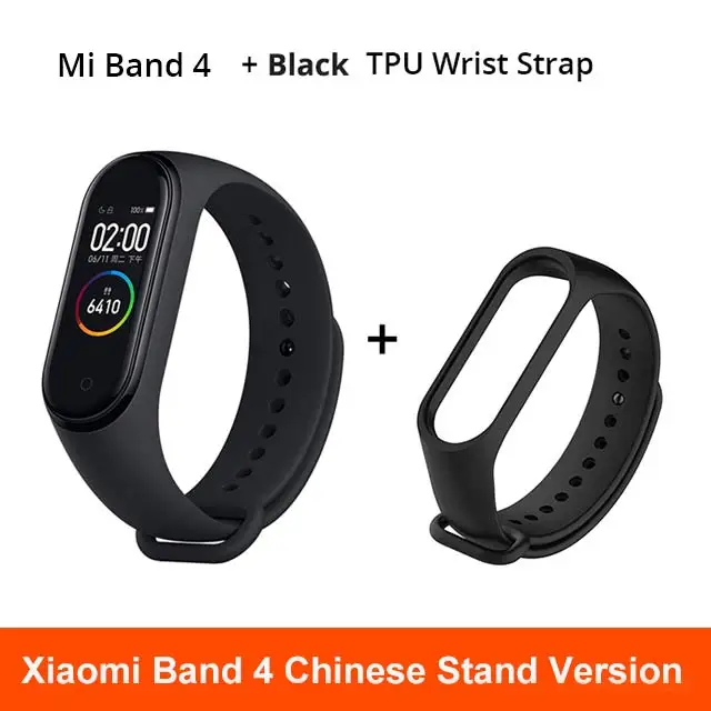 Add Black Strap Xiaomi mi band 4 смарт-браслет mi band 4 OLED дисплей mi band 4 фитнес-трекер Водонепроницаемый - Цвет: Add Black Strap