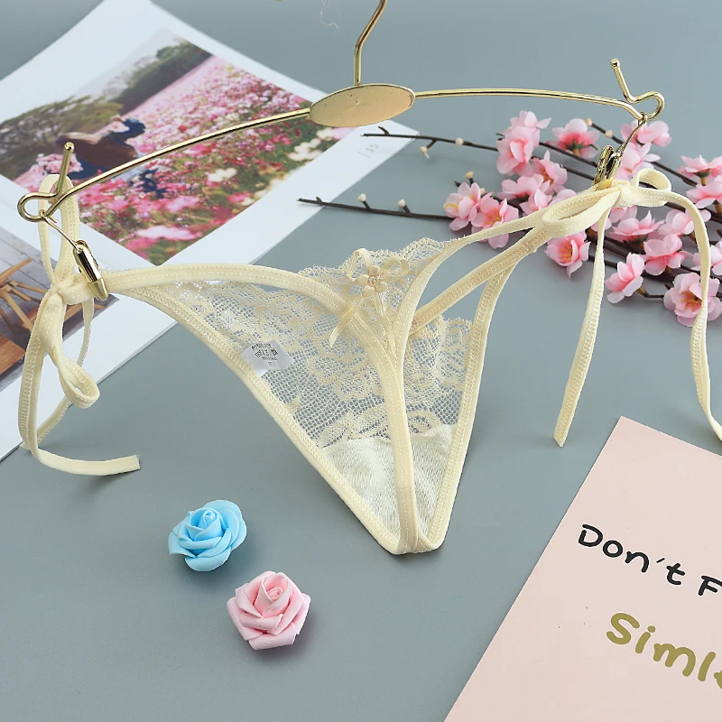 5 шт./лот бандажные женские кружевные стринги трусики хлопковые трусы нижнее
