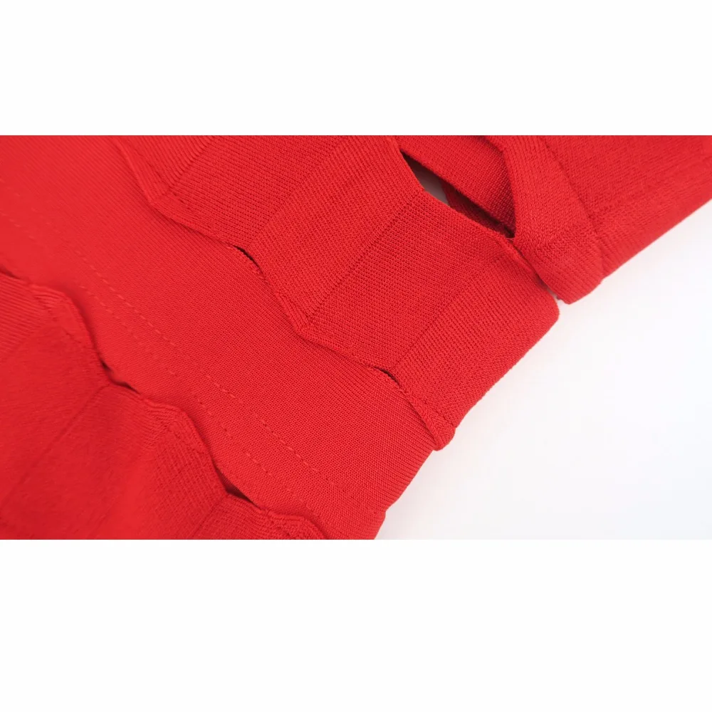 

Top Quality Luxury Sexy Slash Neck Red Long Bandage Dress 2017 Elegant Knitted Designer Long Trumpet Fishtail Party Dress