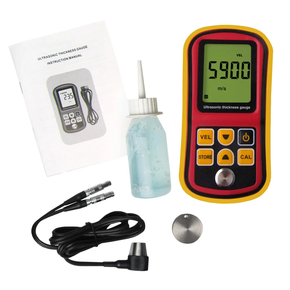 Handheld Digital Ultrasonic Wave Velocity Thickness Meter Tester Gauge Metal and Non-Metal 1.2~225.0mm (Steel) Range | Инструменты