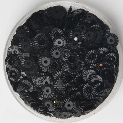 1440 шт./упак. 6 мм плоская тиснение цветок Форма тесьма с пайетками для шитья свадебные ремесла, женская одежда наклейки аксессуары - Цвет: Solid Black
