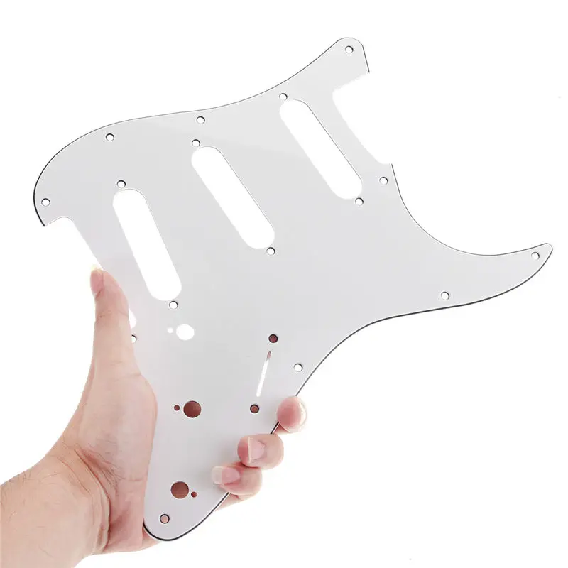 Vintage White Накладка sss для гитары с 11 отверстиями для США/MEX Fender Для Stratocaster Strat аксессуары для гитары - Цвет: Vintage White