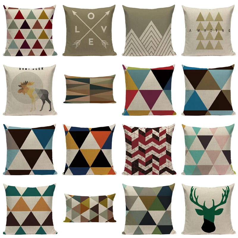 Чехол для подушки с геометрическим рисунком|handmade pillow cover|sofa covervelvet cover |