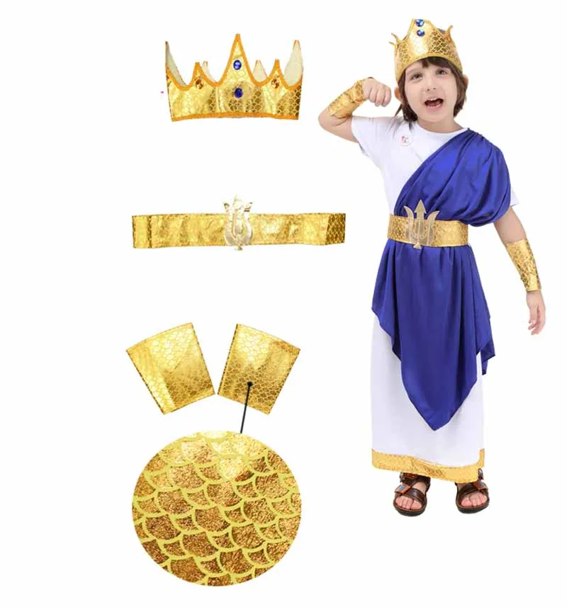 Poseidon Costume & Ancient Greek Fancy Dress for Boys | Halloween Carnival Disguise Children's Cosplay Costumes image 2