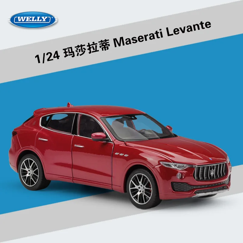 WELLY 1:24 Масштаб литья под давлением модель автомобиля Maserati Levante внедорожник металлическая игрушка автомобиль сплав классический автомобиль для детей игрушки подарок коллекция автомобилей - Цвет: Red