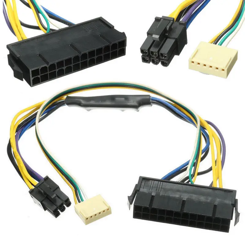 Черный ATX 24pin к материнской плате 2 порта 6pin питание кабель для HP Z220 Z230 SFF 30 см