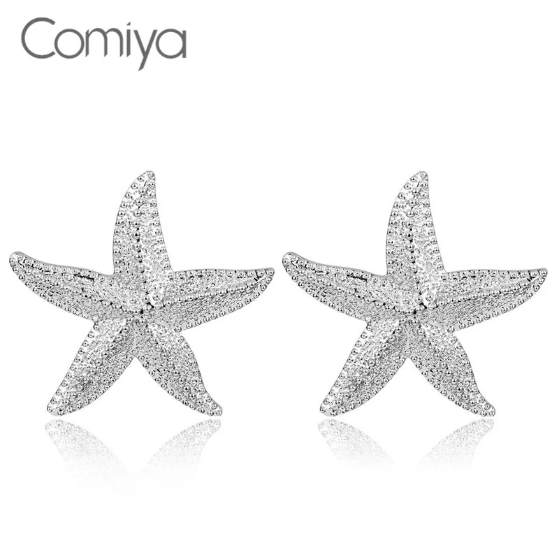 Comiya серьги-гвоздики с рисунком для женщин цинковый сплав золотой серебряный цвет
