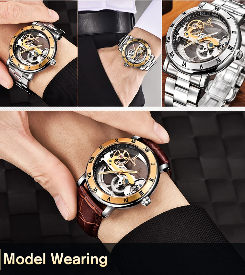 Часы наручные IK Мужские механические Автоматические брендовые Роскошные