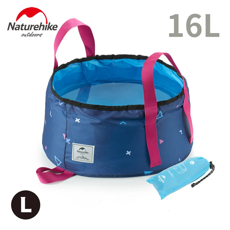 BLUE L Naturehike Сверхлегкий складной 10L/16L портативный ведро открытый умывальник складной контейнер для воды кемпинг Пикник мыть ведро - Цвет: BLUE L