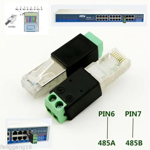 10 шт. RJ45 штекер к 485 2 Pin (6 7P) винтовой клеммный адаптер соединитель распределитель