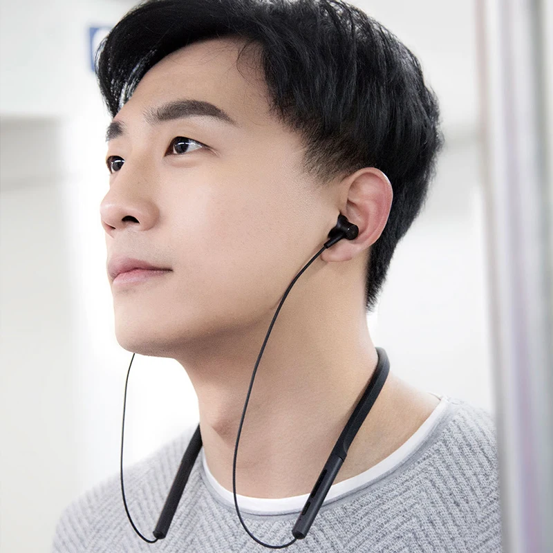 Xiaomi mi Bluetooth наушники с шейным воротником, гарнитура, Беспроводные спортивные наушники mi c music, магнитные стильные модные наушники для телефона