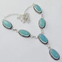chalcedony necklace silver overlay over copper 50 5 cm n1961