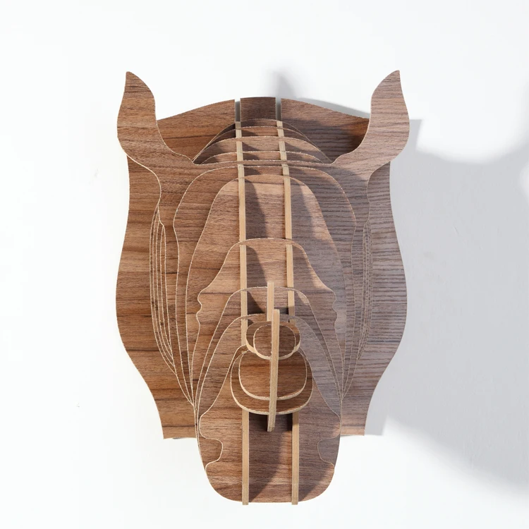 Nody самодельный макет украшение для головы носорога деревянные настенные