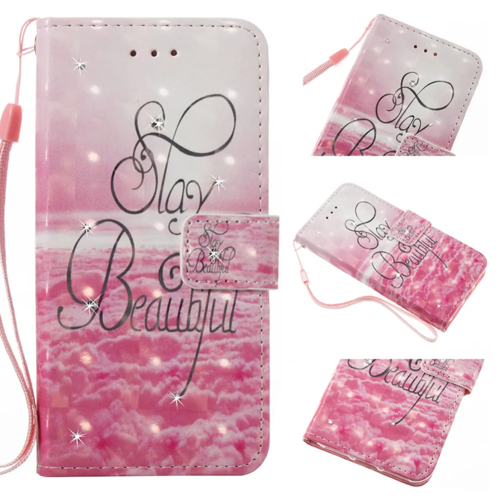 Diamond 3D Цветы Узор Искусственная кожа флип чехол с горе стенд для Huawei P9 Lite |