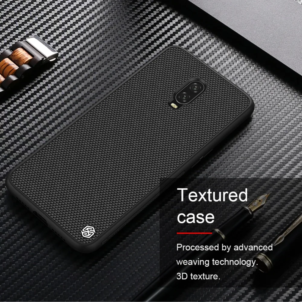 Nillkin нейлон PC Пластиковая Задняя крышка для Oneplus 6T Текстурированный чехол