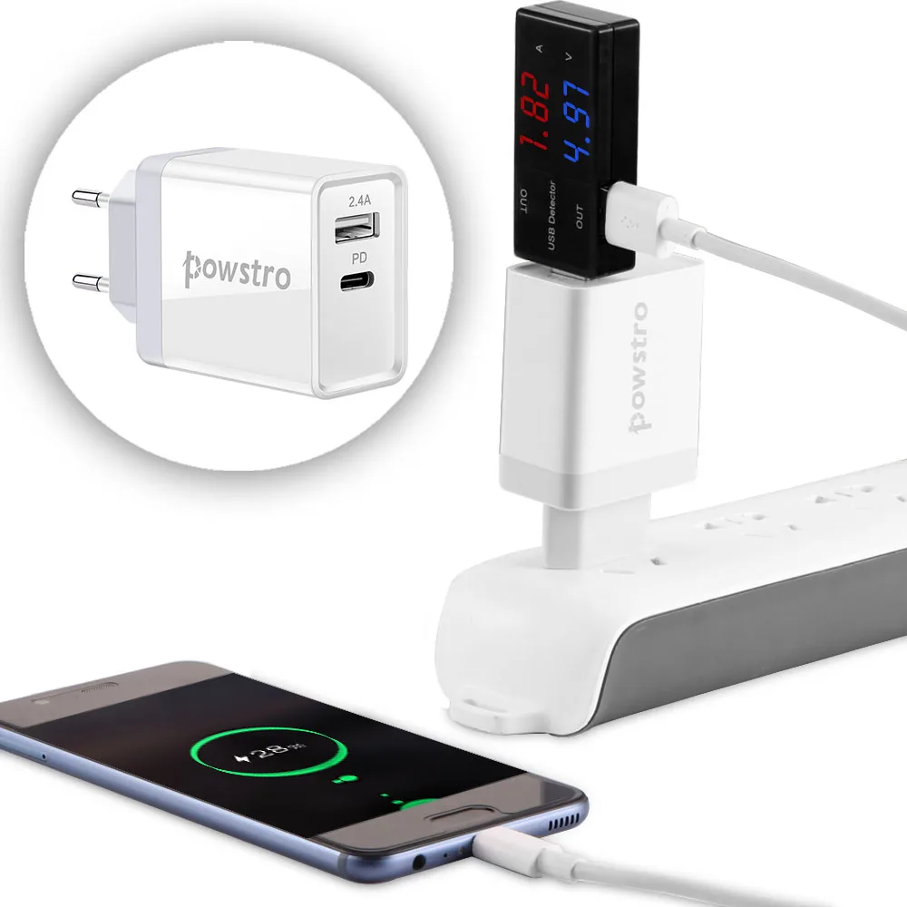 Зарядное устройство Powstro сетевое с разъемом Type C 30 Вт|charger adapter|phone charger adapterwall |
