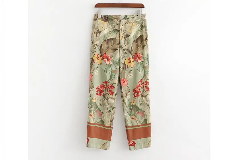 pant XZ50-1978, Европейская и американская модная сафлоровая куртка, женская модная куртка с цветочным принтом - Цвет: pant