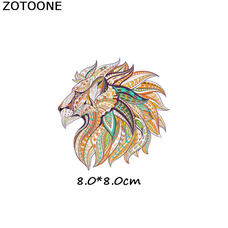ZT1065 ZOTOONE акварельные нашивки в виде животных, железные нашивки в виде тигра для детской одежды, самодельная шляпа, аппликация, теплопередача, Виниловая аппликация, моющаяся E - Цвет: ZT1065
