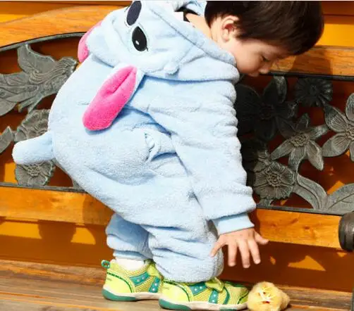 

Toddler Unisex-baby spring and autumn thin Jumpsuit Christmas Romper Onesie Outfits Suit blue Stitch