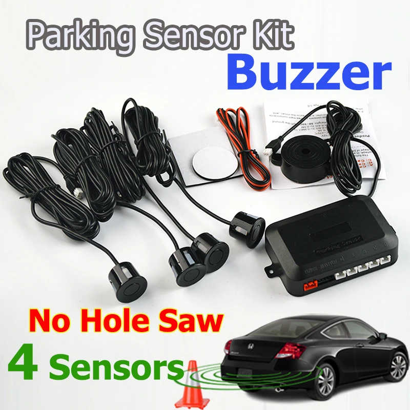 Viecar 4Sensors LED Display/LCD Display/Buzzer 22mm Car Parking Sensor Kit Reverse Backup Radar Monitor No Hole Saw |