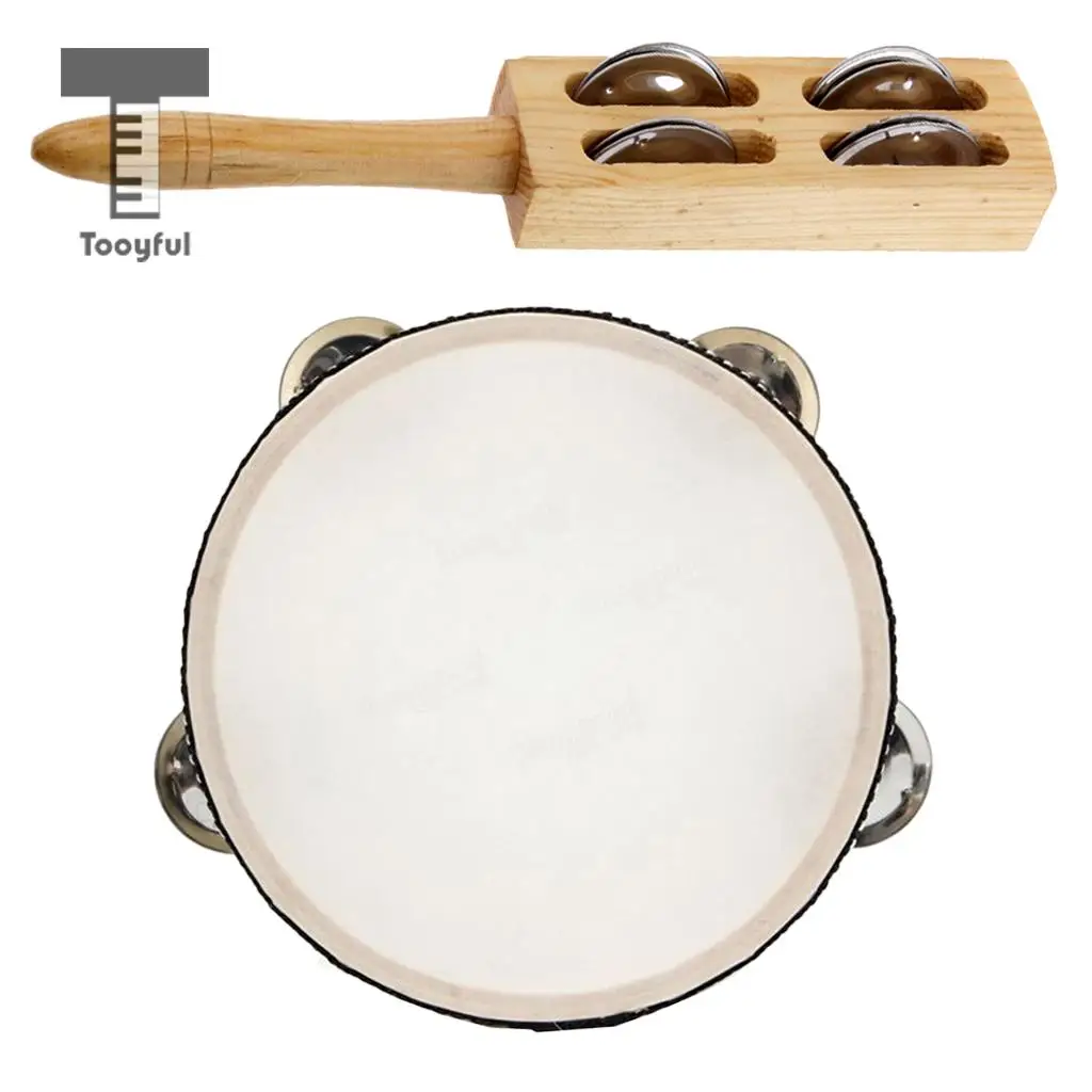 Tooyful 1 комплект колокольчик Cymbal + бубен ручная перкуссия музыкальный инструмент