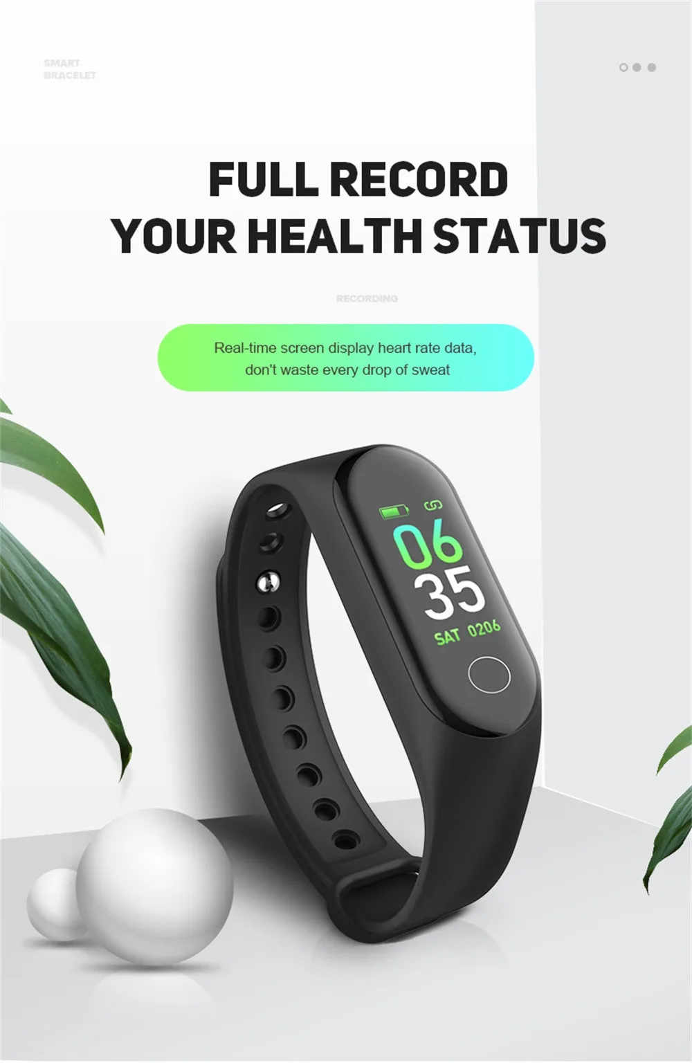 Sport Smart Bracelet M3 Fitness Tracker IPS HD Color Screen Wristband Health Tracking Sports Band PK Hnawei Honor Band4 | Электроника