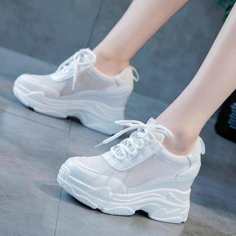 

2020 NEW Height Increasing Designer Casual Sock Shoes Woman High Top Sneakers Women Platform Shoes Letter Female Flats 35-39 W3