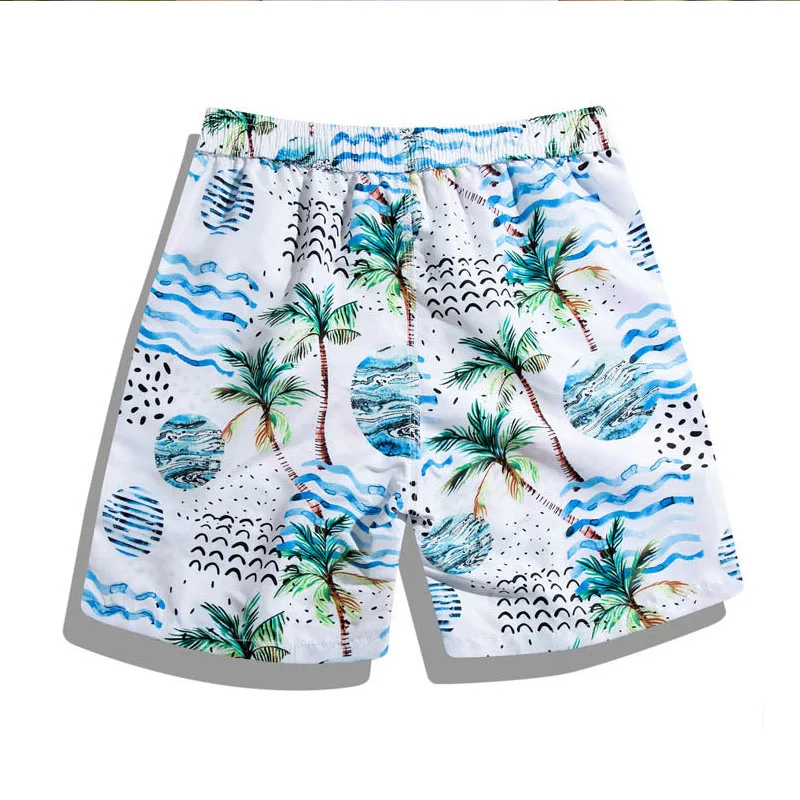 Новые пляжные шорты для пар свободные отдыха с плоским углом быстросохнущие