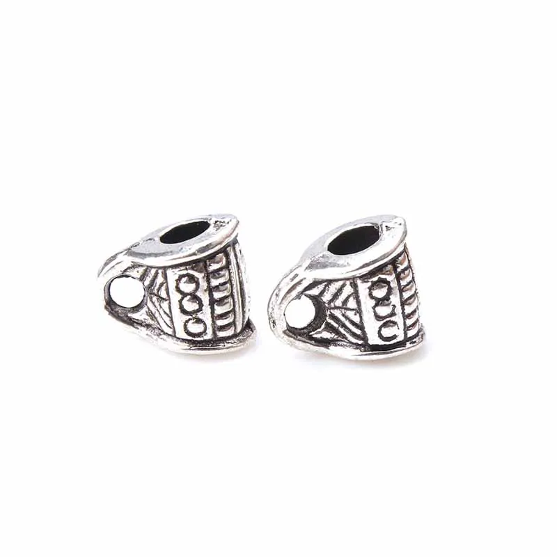 10 шт./партия 10*7 мм модный старинное серебро тон колпачок s бусины в форме чашек