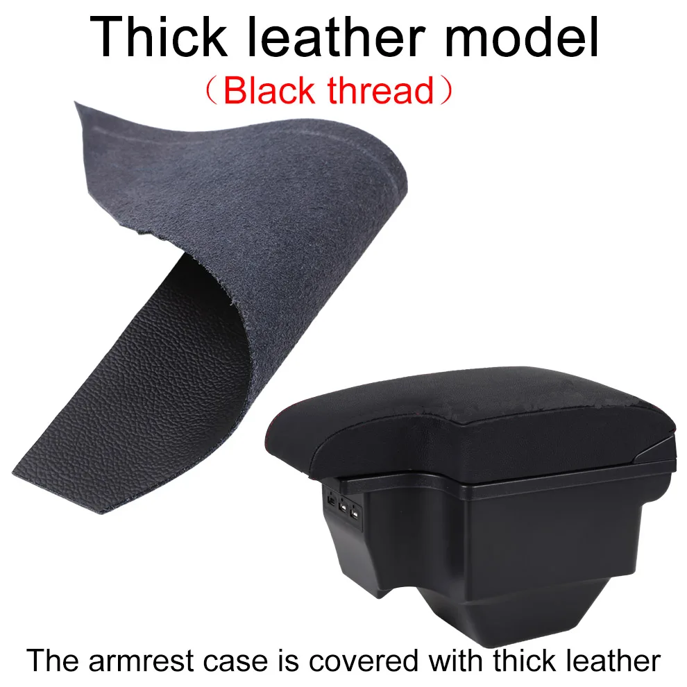 for MG ZS armrest box universal car center console caja modification double raised with USB No assembly - Название цвета: thick black