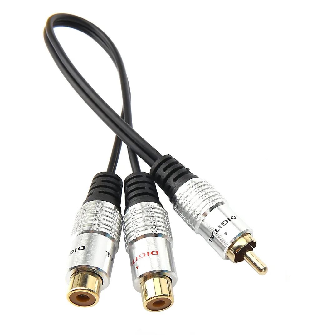 LBSC Premium Aluminium Alloy RCA Female to Dual 2-RCA Male Gold Plated Adapter Stereo Splitter Y Audio Cable(RCA F-2 M) | Электроника