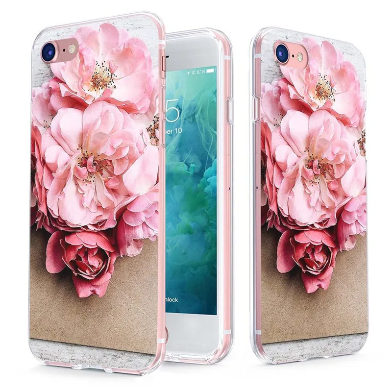 MLCRIYG мягкий чехол для телефона iPhone 6 6S Plus 7 7Plus 8Plus X 10 TPU цветной цветочный узор Fundas