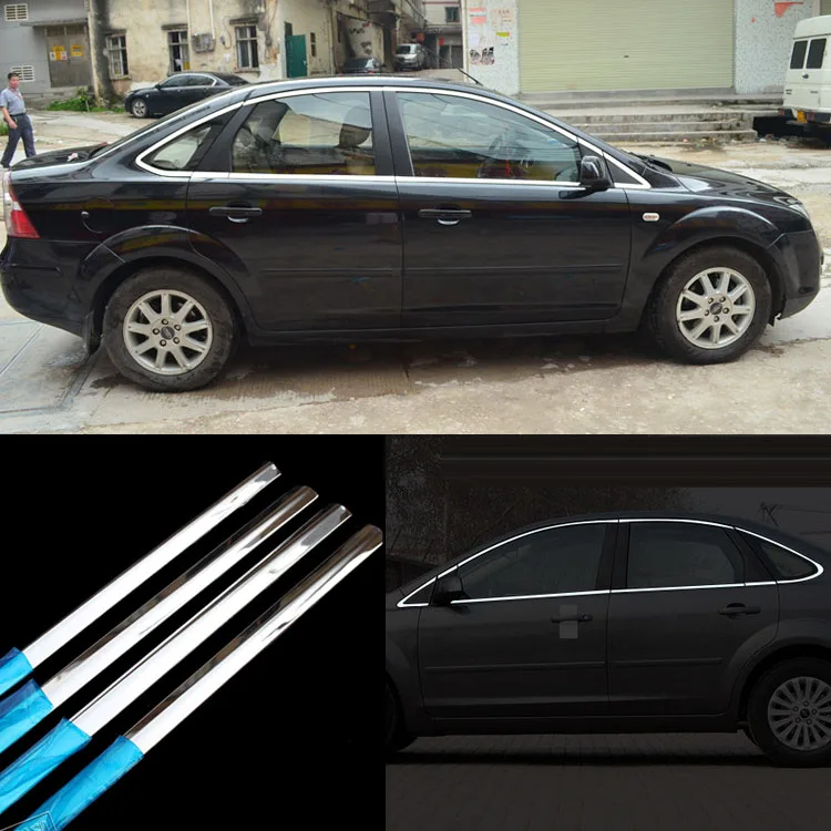 16 шт. дверная рама из нержавеющей стали молдинги для Ford Focus Sedan|trim molding|trim door |