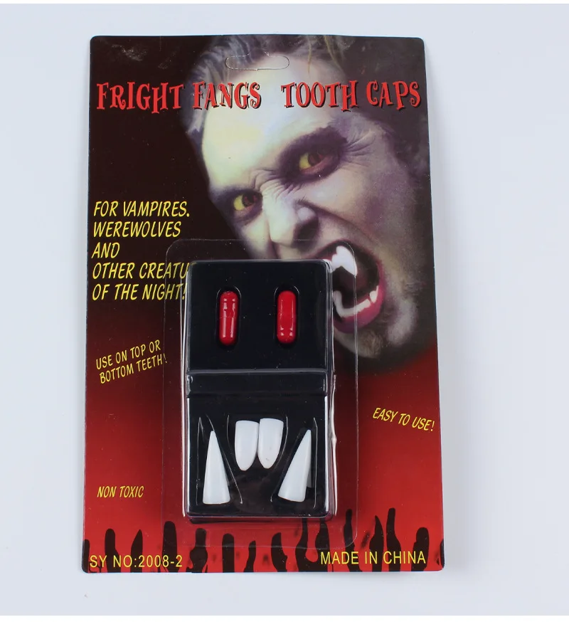 Halloween masquerade zombie Vampire Fangs demon ghost teeth of four blood pills | Дом и сад