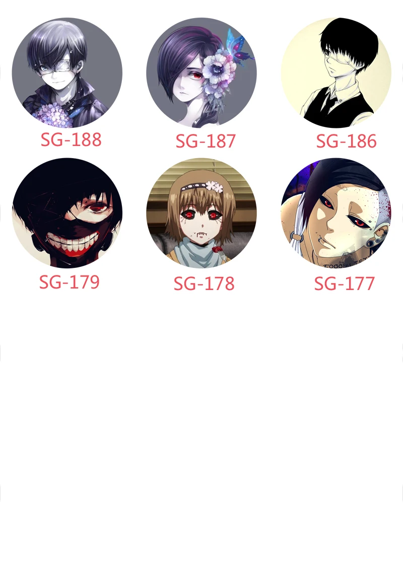 58 мм Токио вурдалак Косплэй аниме Знак Кнопка Булавки брошь Значки рюкзаки Малый