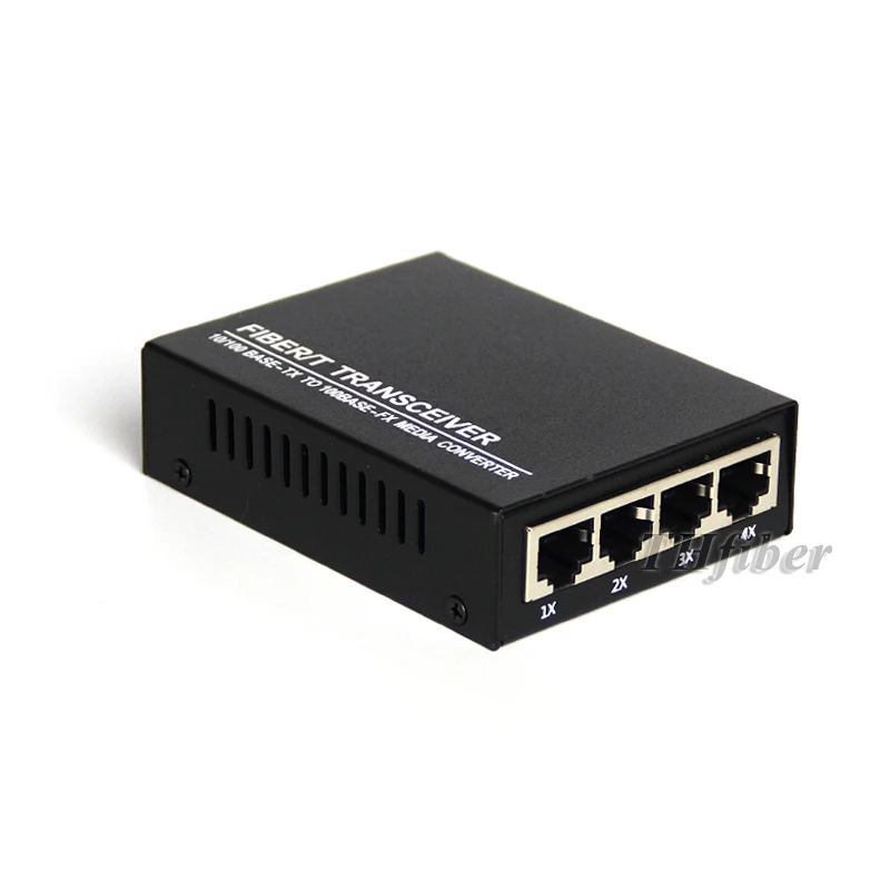 Гигабитные волоконно-оптический медиа конвертер 10/100/1000 Мбит/с 1 RJ45 1 SC; 4* RJ45 1 SC волоконно-оптический приемопередатчик однопользовательский одноволоконный