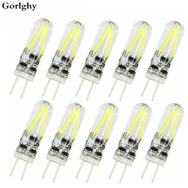 Bombilla LED bipin G4 de 3W, 150lm, 2 LED COB, filamento blanco frío y cálido para lámpara de araña, CA/CC 12V, 20/10 Uds.