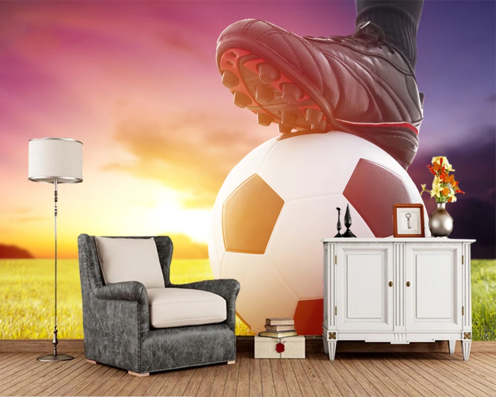 Пользовательские обои для футбола Френки гостиной детской комнаты фоновые