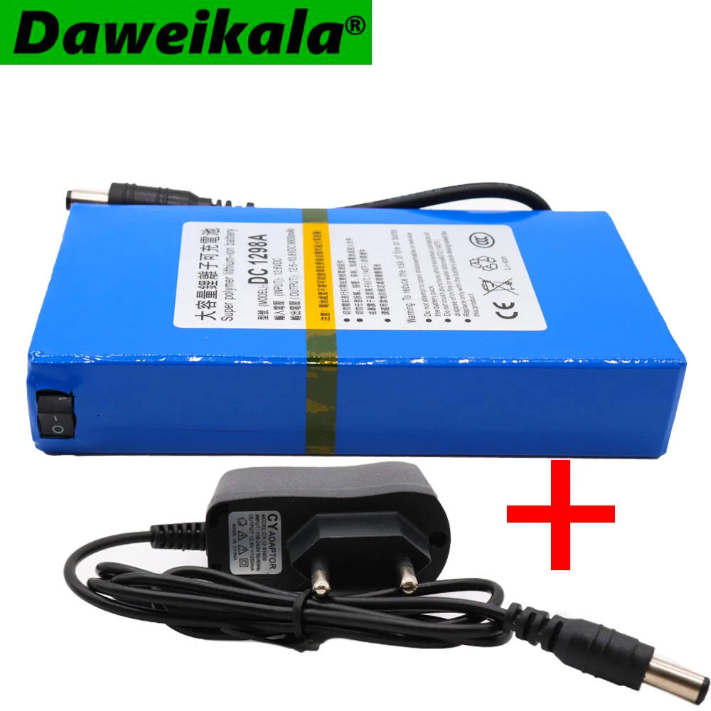 100% прочный DC 12 V 9800 MAH Высокая емкость супер мощная подзаряжаемая батарея