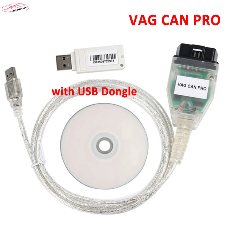 With USB Dongle Профессиональный VAG CAN PRO 5.5.1 CAN BUS UDS K-line OBD2 диагностический инструмент программное обеспечение V5.5.1 VAG OBD VCP сканер - Цвет: With USB Dongle