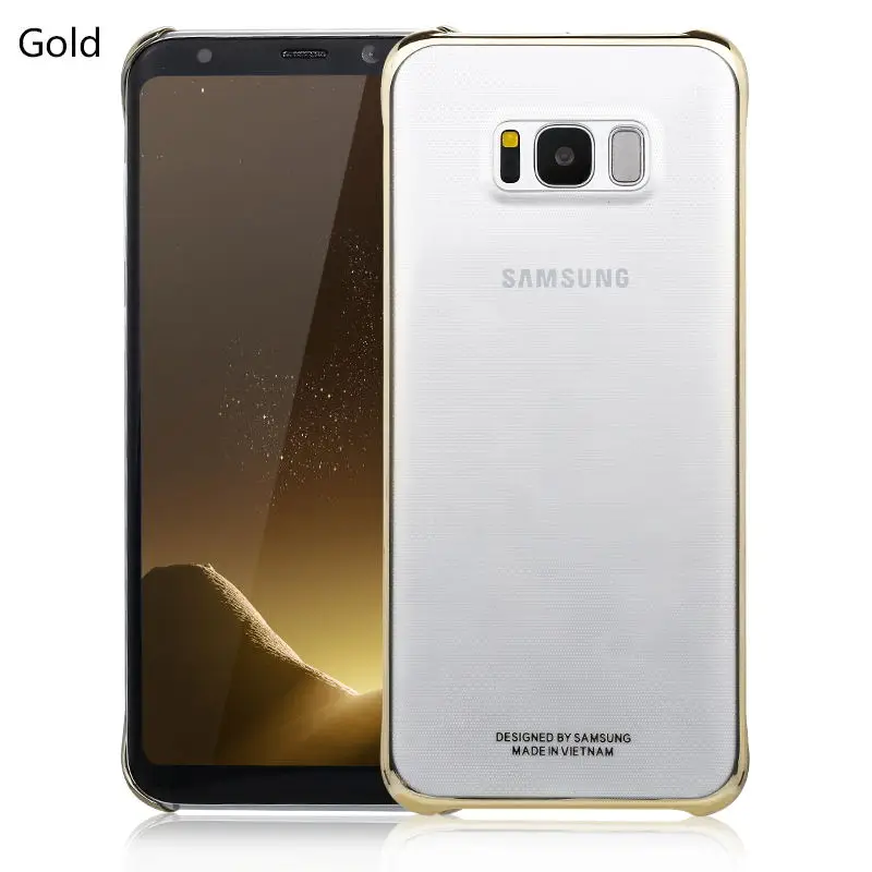 Samsung Galaxy S8 S8 Plus чехол прозрачный жесткий PC задняя крышка полный защитный S 8 G9550 G9500 Роскошный противоударный чехол - Цвет: Gold