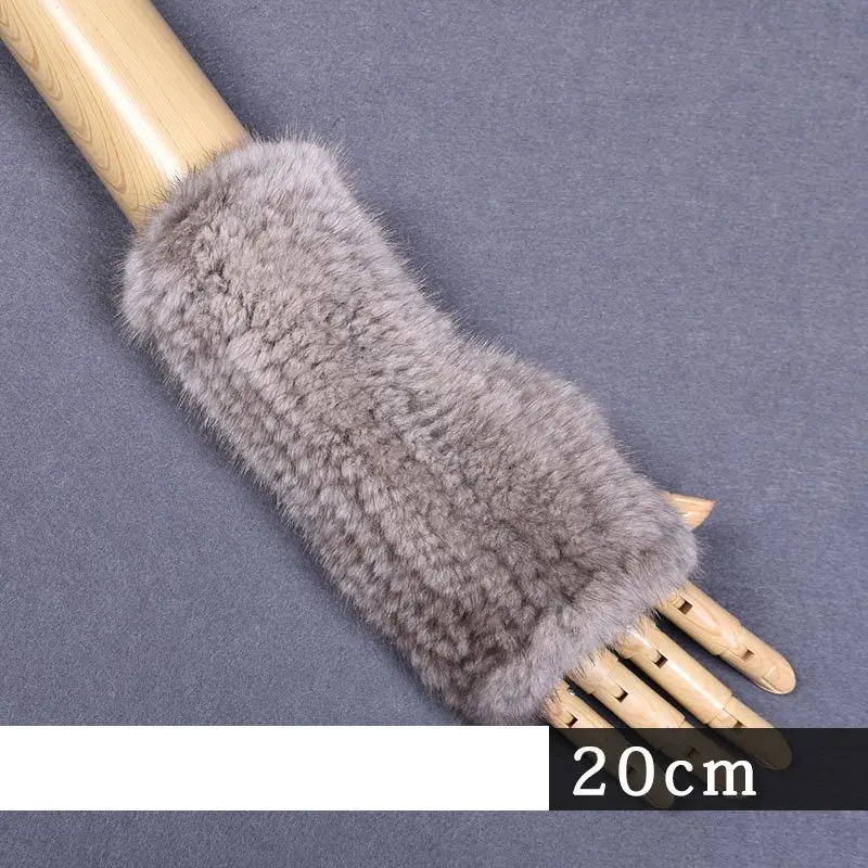Natural grey 20cm 005 новые модные зимние женские перчатки из натурального меха норки из натурального меха норки женские митенки женские эластичная перчатка - Цвет: Natural grey 20cm